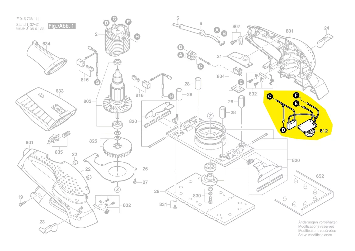 module électronique ponceuse 7380 et 7381 Skil